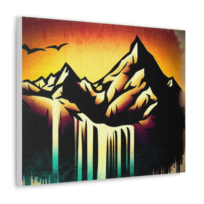 Mountain Waterfall, Graffiti art prints, Street art canvas, Urban art decor, Graffiti-style wall art, Graffiti canvas prints, Street art posters - SaviTraviDesigns