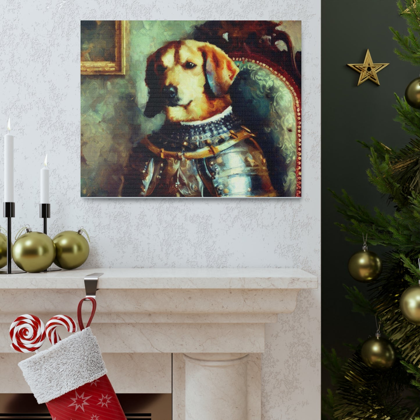 Fancy Dog, Canvas Dog Art, Dog Wall Art, Canine Canvas Art, Canvas Gallery Wraps