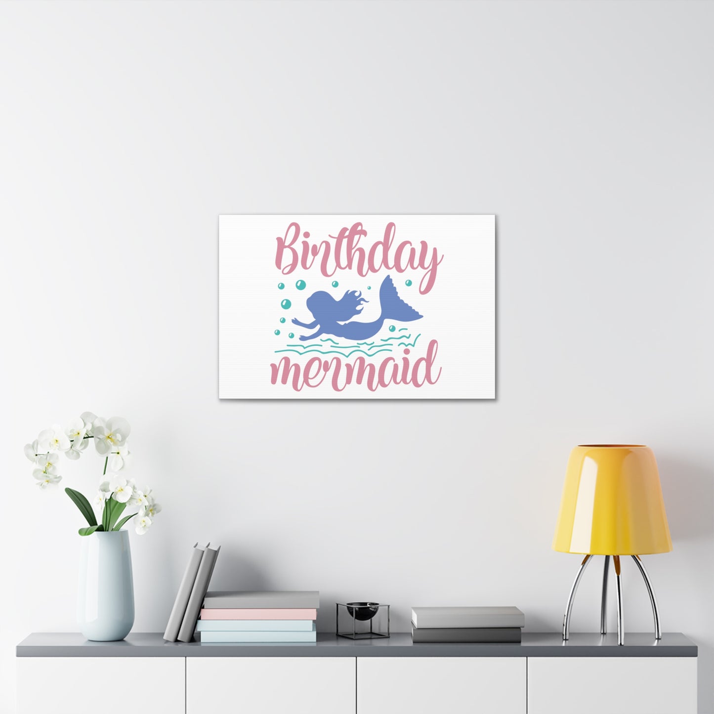 Birthday Mermaid, Mermaid Wall Art, Coastal Mermaid Decor, Beach House Mermaid Signs, Nautical Mermaid Decor, Mermaid Nursery Wall Decor - SaviTraviDesigns