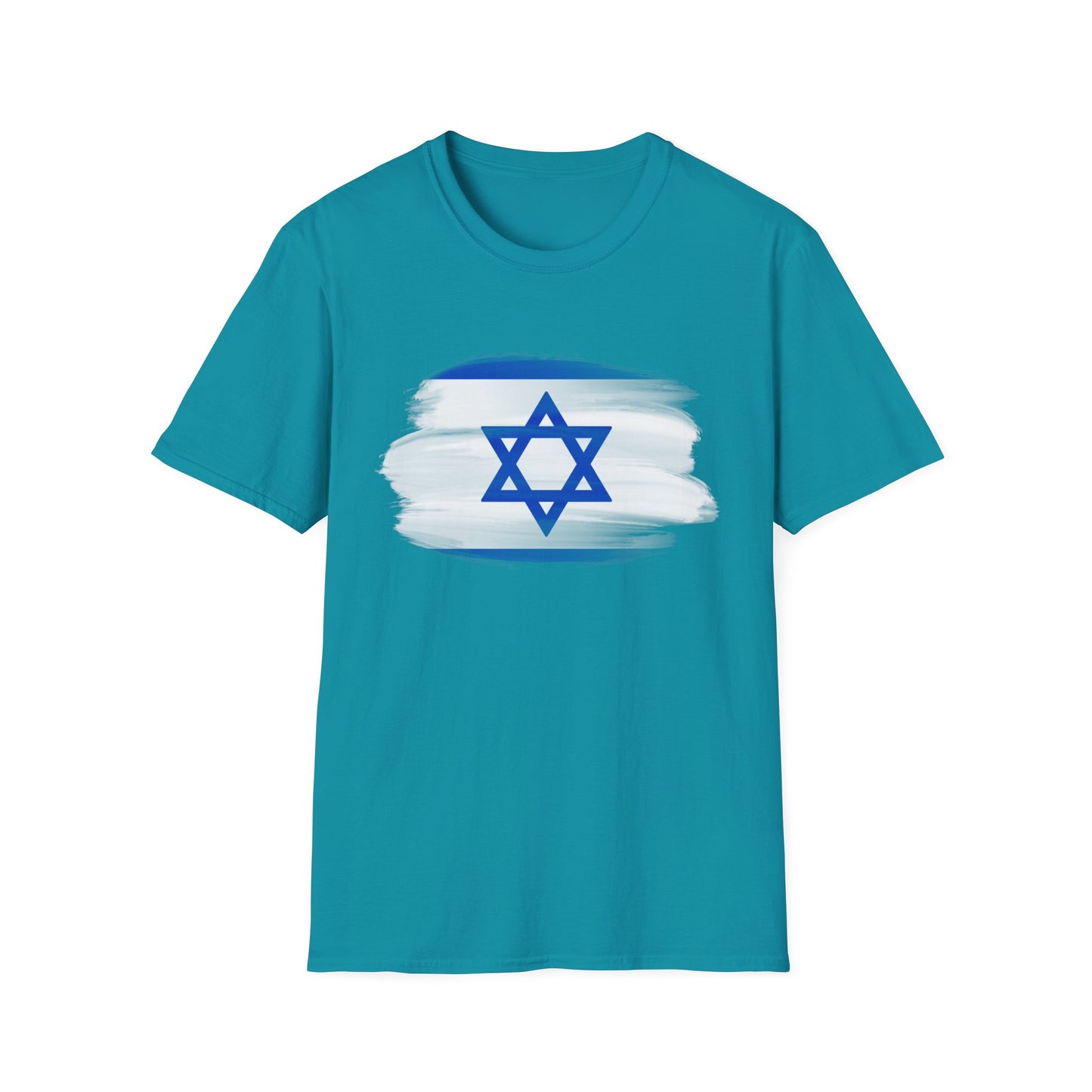 Israel Flag Graphic Tee Shirt Tropical Blue