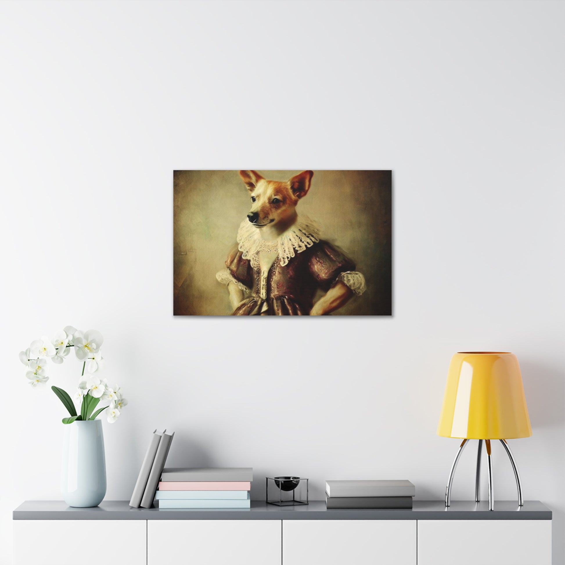 Fancy Dog, Canvas Dog Art, Dog Wall Art, Canine Canvas Art,Canvas Gallery Wraps