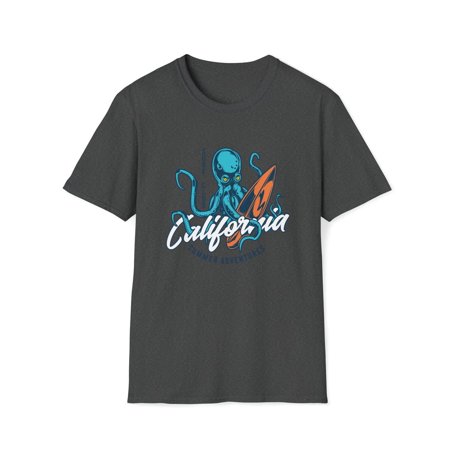 California Summer Adventures Surf Club |Beach Lifestyle Shirts | Summer Vibe Apparel Dark Heather