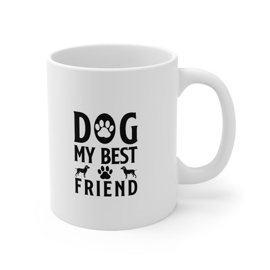 Dog My Best Friend, Coffee Mugs with Art, Unique Mug Designs, Custom Graphic Mugs, Artistic Coffee Cups, Trendy Mug Patterns - SaviTraviDesigns