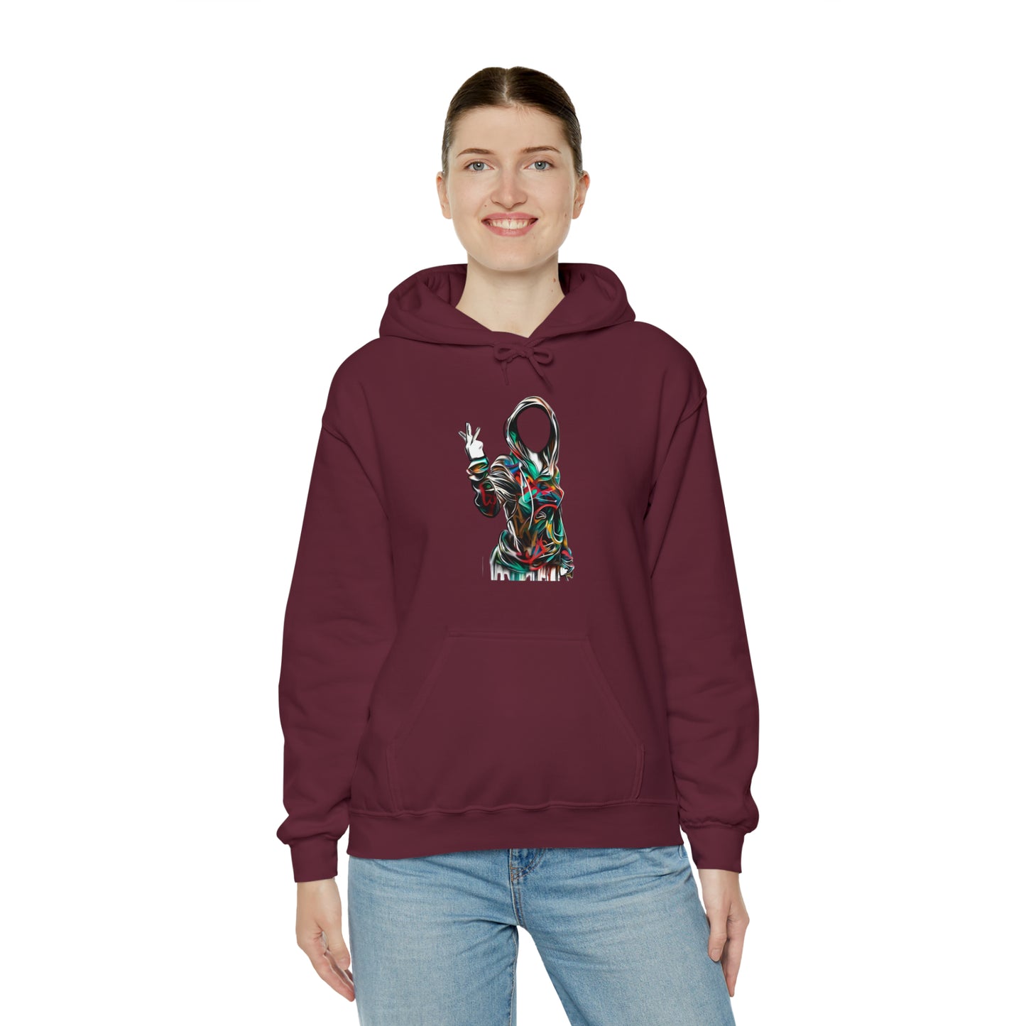 Graffiti Hoodie, Hooded Sweatshirt, Digital Female, Urban Street Design - SaviTraviDesigns