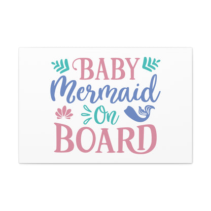 Baby Mermaid On Board, Mermaid Wall Art, Coastal Mermaid Decor, Beach House Mermaid Signs, Nautical Mermaid Decor, Mermaid Nursery Wall Decor - SaviTraviDesigns