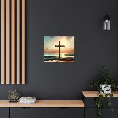 Christian wall art, Cross wall art, beach art, ocean art, Canvas Gallery Wraps - SaviTraviDesigns