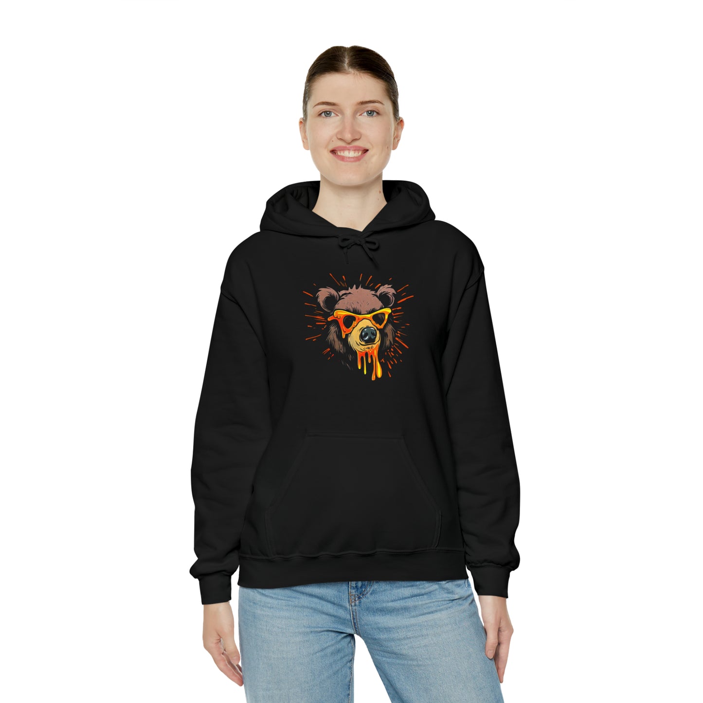 Bear Hoodie, Graffiti Graphic Shirt, Street Art, Urban Art, Unisex Heavy Blend™ Hooded Sweatshirt,