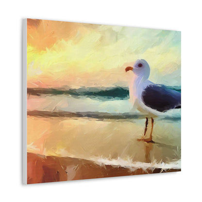 Seagull Beach, Beach wall art, Ocean wall art, Canvas Gallery Wraps