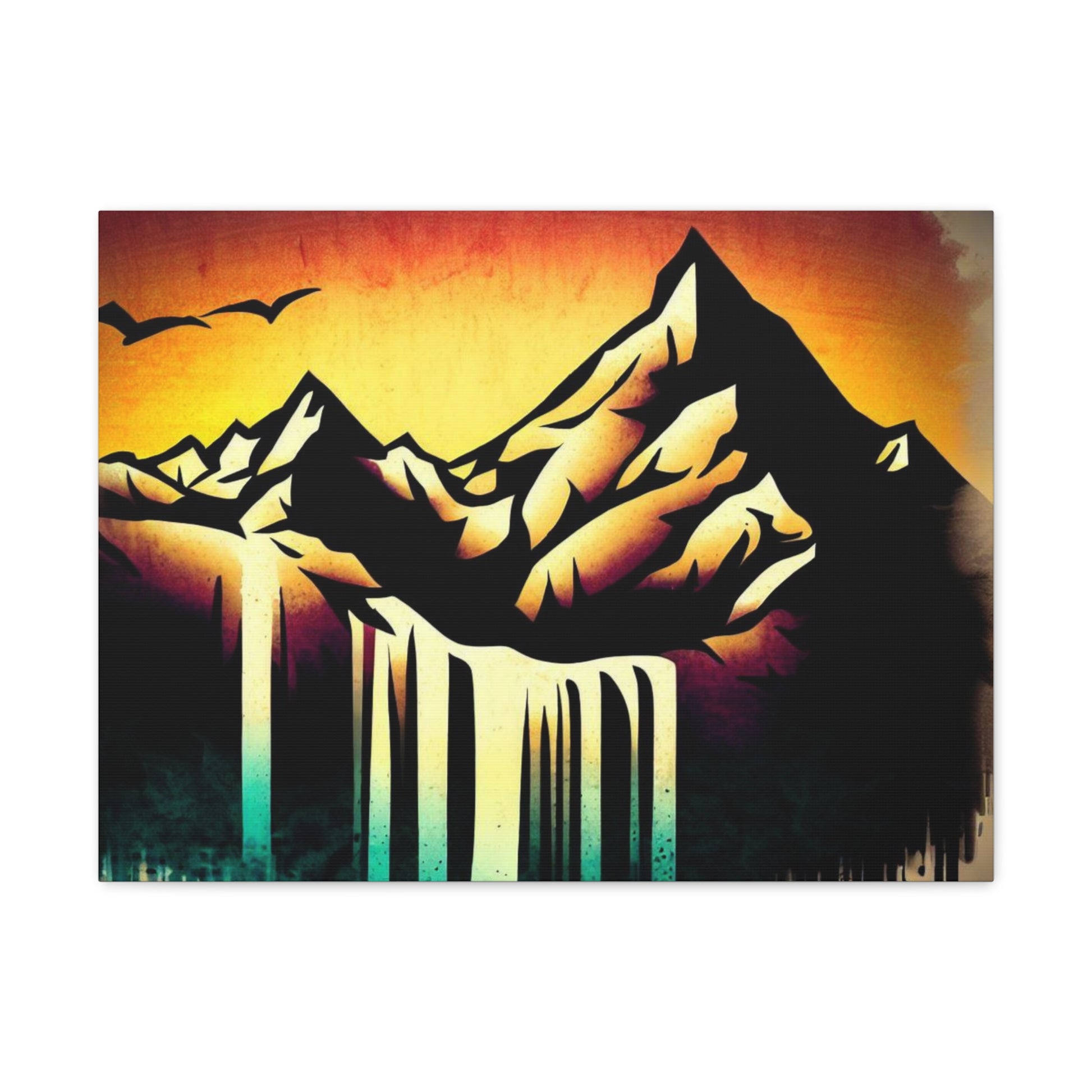 Mountain Waterfall, Graffiti art prints, Street art canvas, Urban art decor, Graffiti-style wall art, Graffiti canvas prints, Street art posters - SaviTraviDesigns