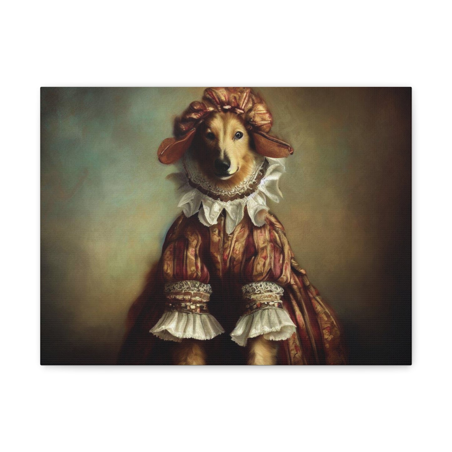 Fancy Dog, Canvas Dog Art, Dog Wall Art, Canine Canvas Art,Canvas Gallery Wraps, Pet Art 16″ x 12″ Premium Gallery Wraps (1.25″)