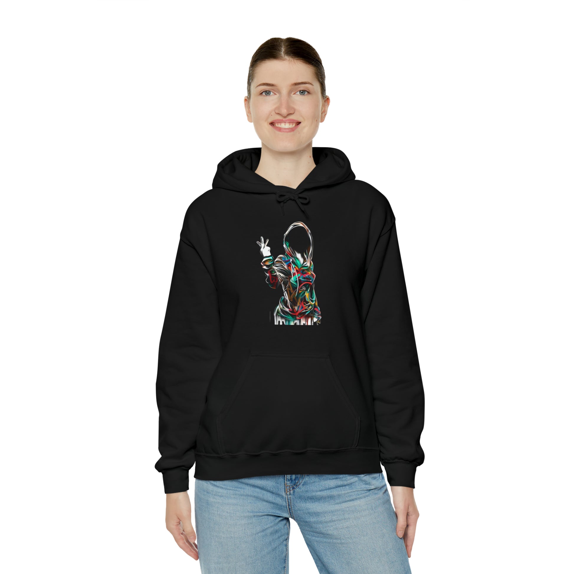 Graffiti Hoodie, Hooded Sweatshirt, Digital Female, Urban Street Design - SaviTraviDesigns