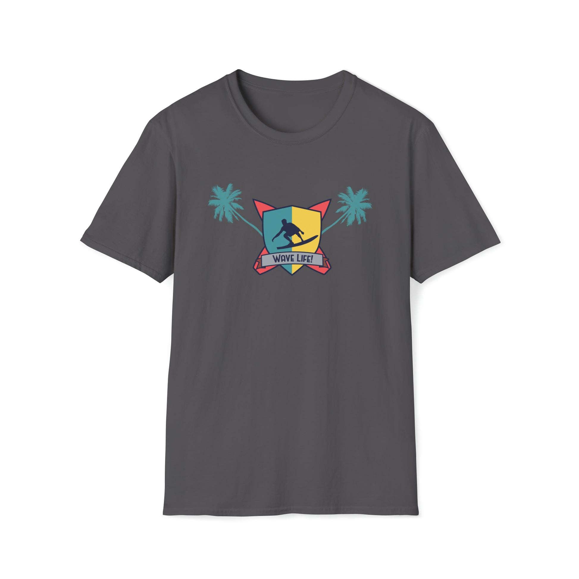 Wave Life Surfing |Beach Lifestyle Shirts | Summer Vibe Apparel Charcoal