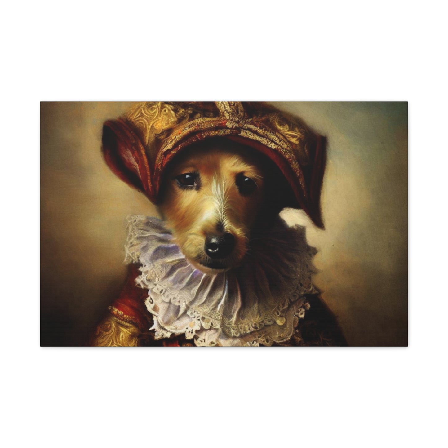 Fancy Dog, Canvas Dog Art, Dog Wall Art, Canine Canvas Art,Canvas Gallery Wraps 30" x 20" Premium Gallery Wraps (1.25″)