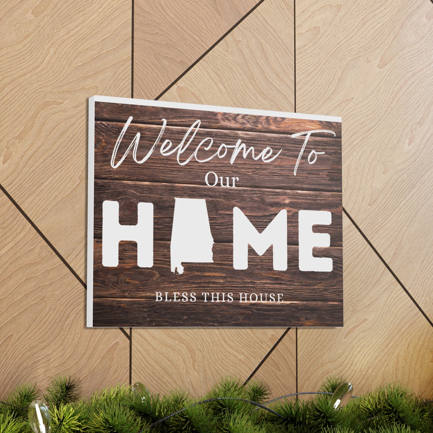 Alabama, Rustic Welcome to Our Home Sign, Our first home Sign, New Home Sign, Housewarming Gift, Personalized Home, Wood Signs, Wall Decor