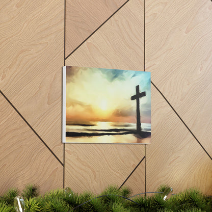 Christian wall art, Cross wall art, Beach art, ocean art, Canvas Gallery Wraps - SaviTraviDesigns