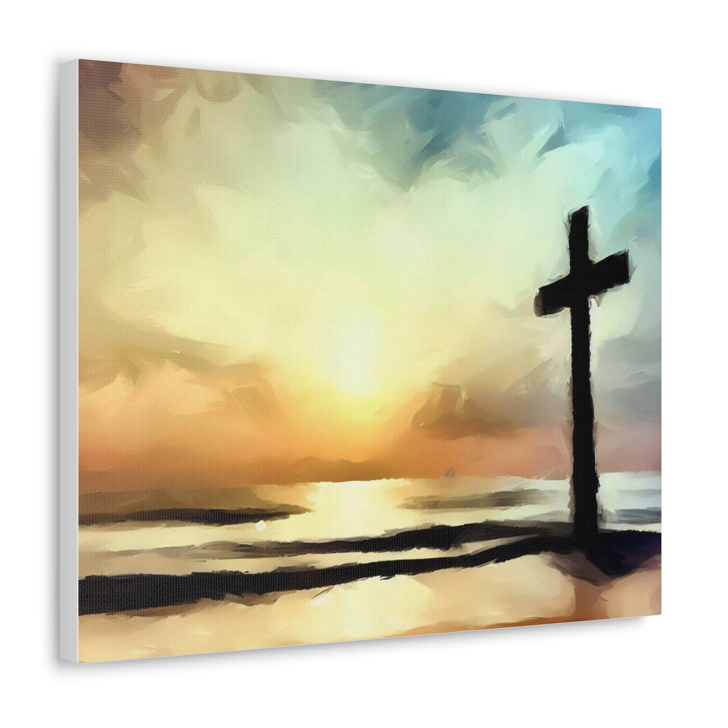 Christian wall art, Cross wall art, Beach art, ocean art, Canvas Gallery Wraps - SaviTraviDesigns