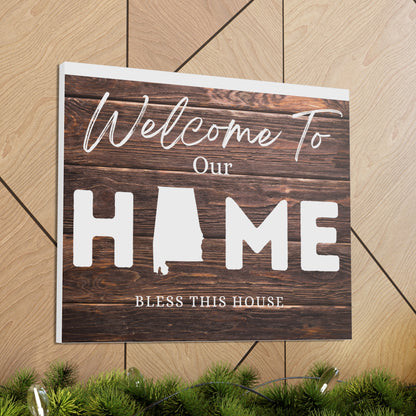 Alabama, Rustic Welcome to Our Home Sign, Our first home Sign, New Home Sign, Housewarming Gift, Personalized Home, Wood Signs, Wall Decor