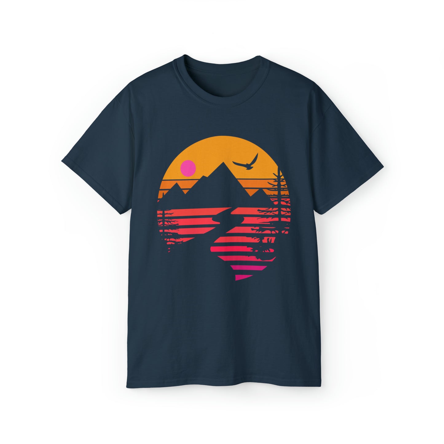 Mountain Stream Adventure Shirt | Hiking & Camping Tee | Nature-Inspired Outdoor Apparel Blue Dusk