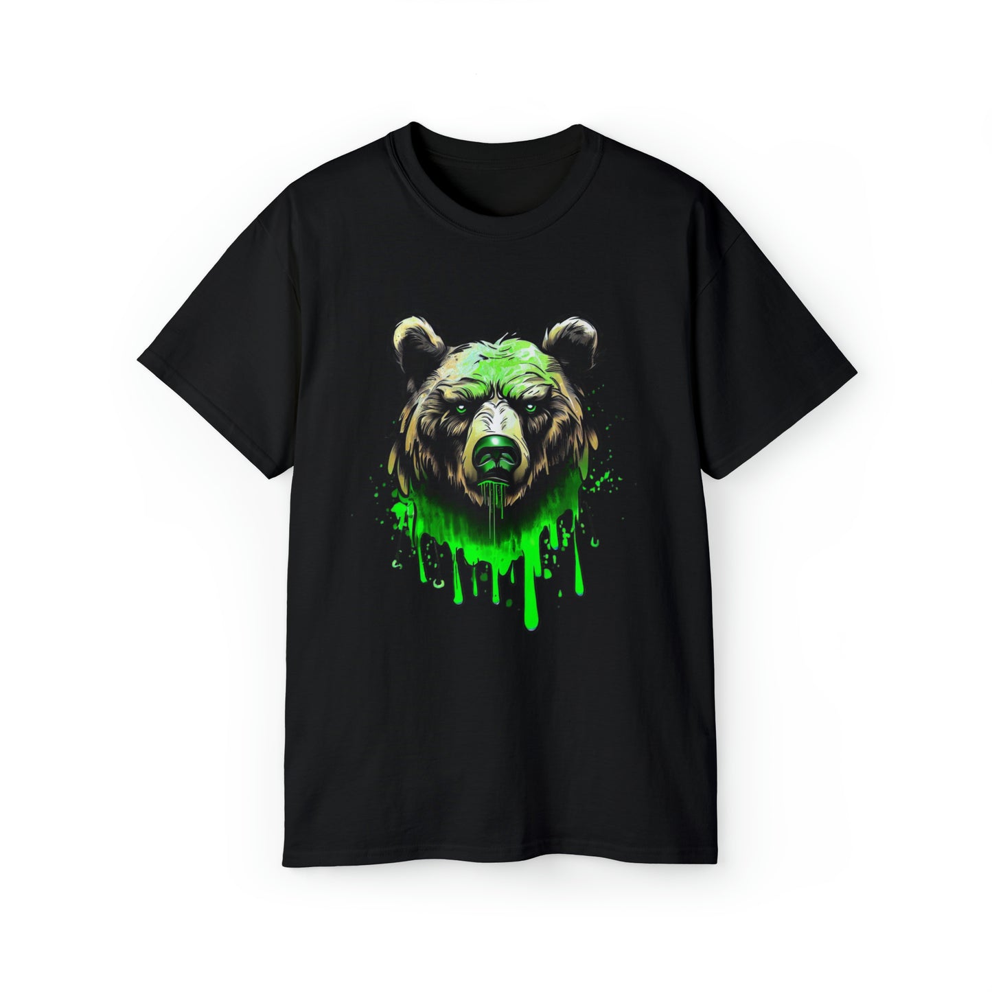 Graffiti Graphic Shirt, Street Art, Urban Art, Unisex Ultra Cotton Tee, Green Bear Black