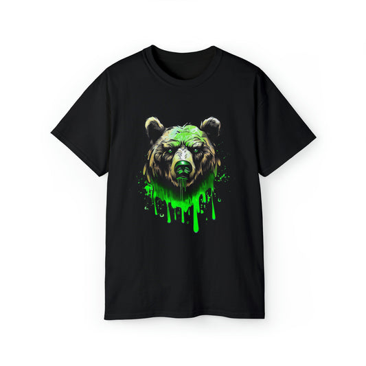 Graffiti Graphic Shirt, Street Art, Urban Art, Unisex Ultra Cotton Tee, Green Bear - SaviTraviDesigns