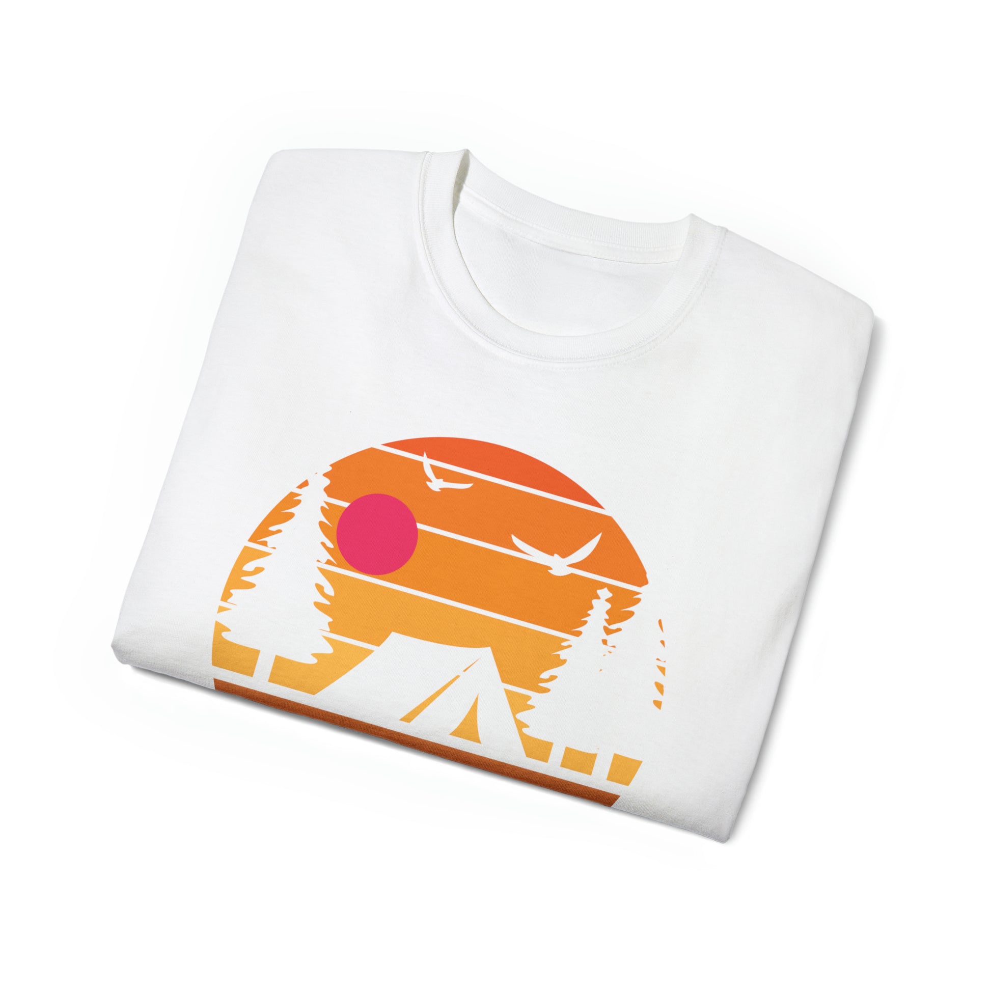 Sunset Camping Silhouette | Hiking & Camping Tee | Nature-Inspired Outdoor Apparel