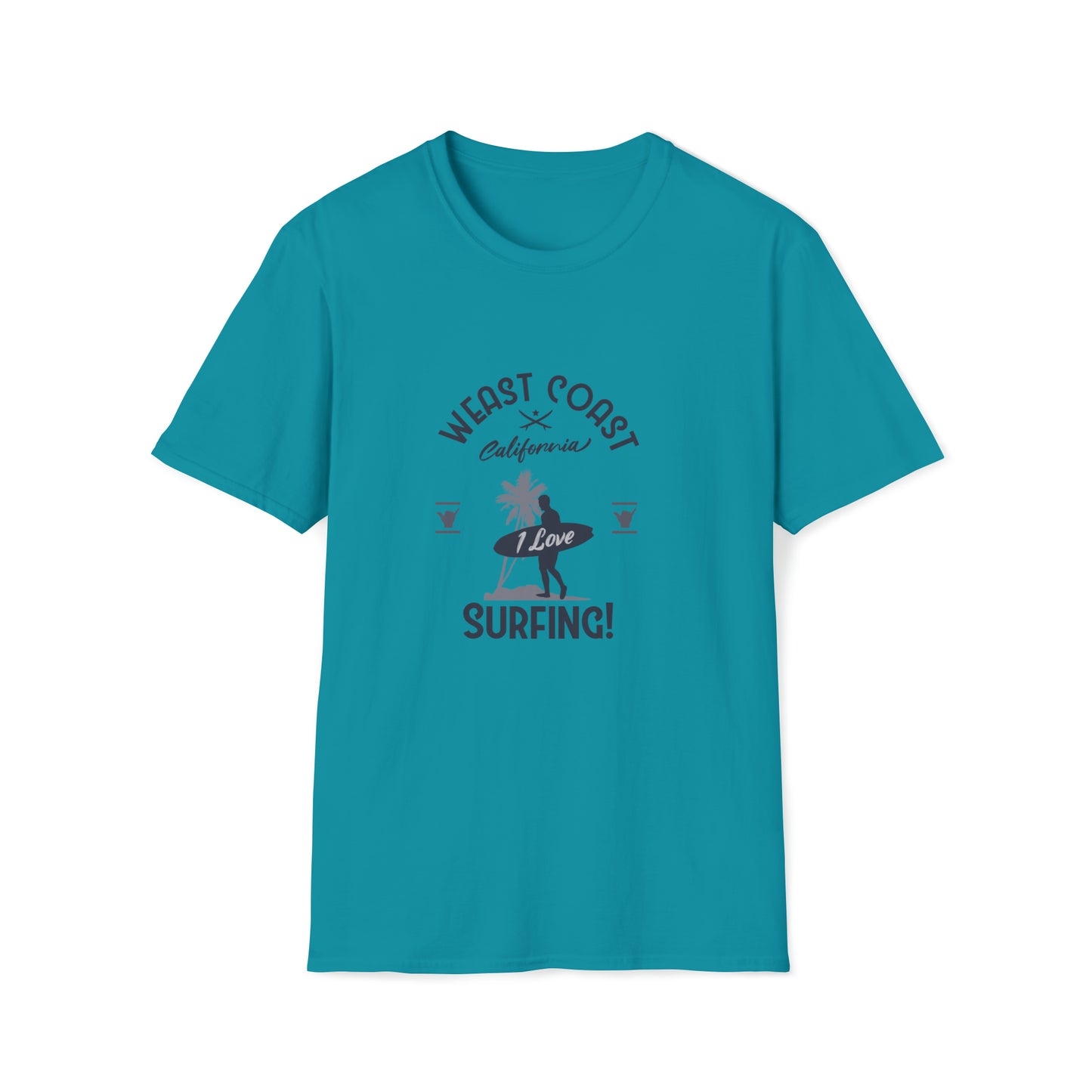 West Coast Surfing |Beach Lifestyle Shirts | Summer Vibe Apparel Tropical Blue