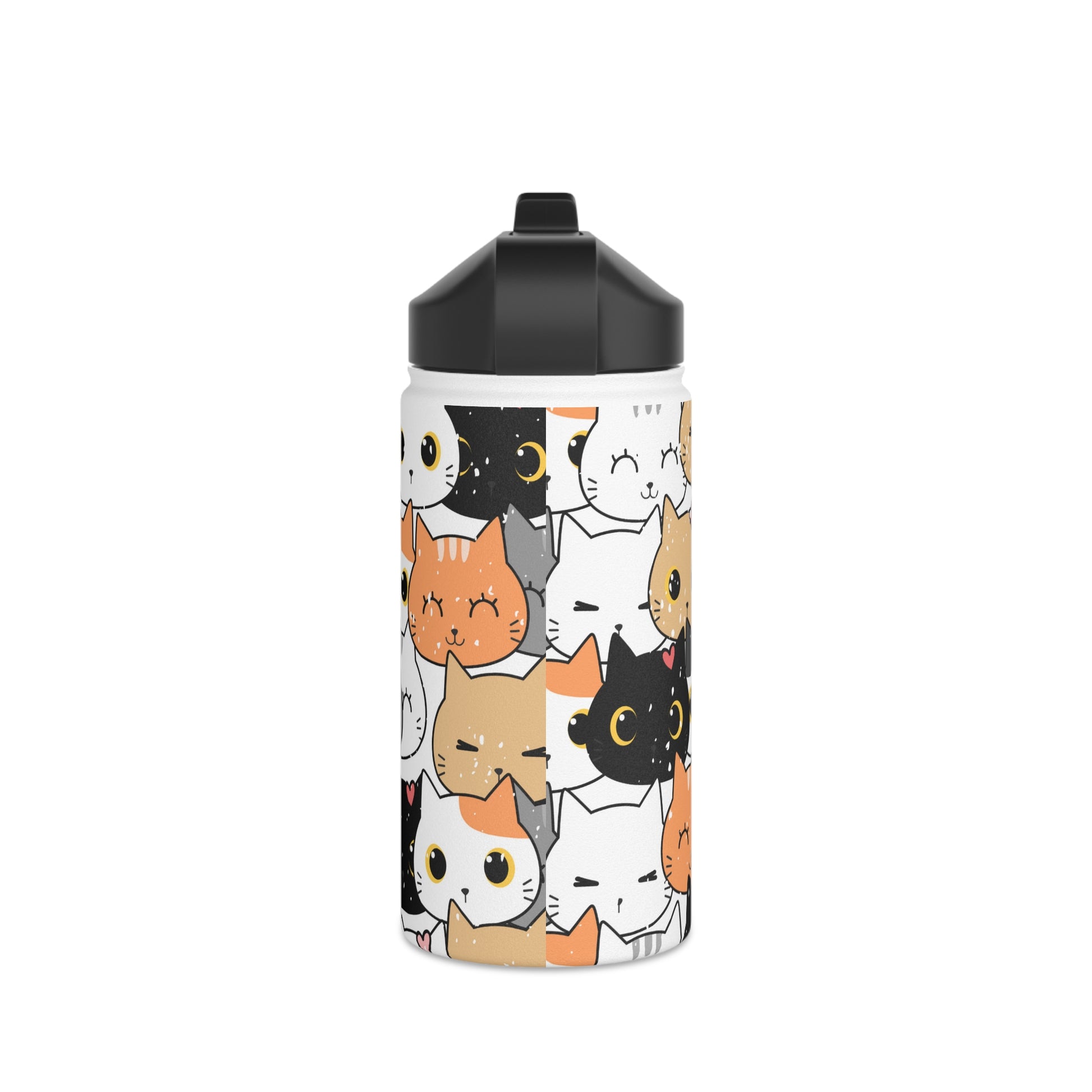 Cat water bottle, Stainless Steel Water Bottle, Standard Lid, Eco Bottle - SaviTraviDesigns