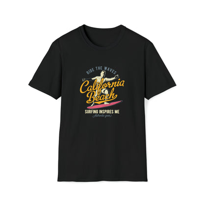 California Beach Surfing |Beach Lifestyle Shirts | Summer Vibe Apparel Black