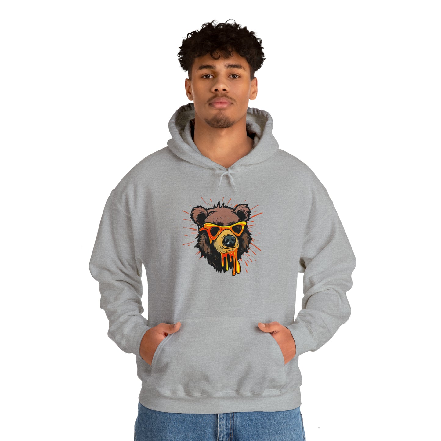 Bear Hoodie, Graffiti Graphic Shirt, Street Art, Urban Art, Unisex Heavy Blend™ Hooded Sweatshirt,