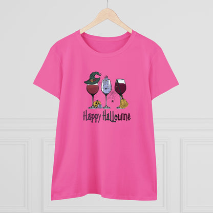 Happy Hallowine,Halloween Graphic Shirts, Spooky Halloween Shirts, Scary Halloween Shirt Designs, Cute Halloween Graphic Tees, Funny Halloween Shirt Ideas - SaviTraviDesigns