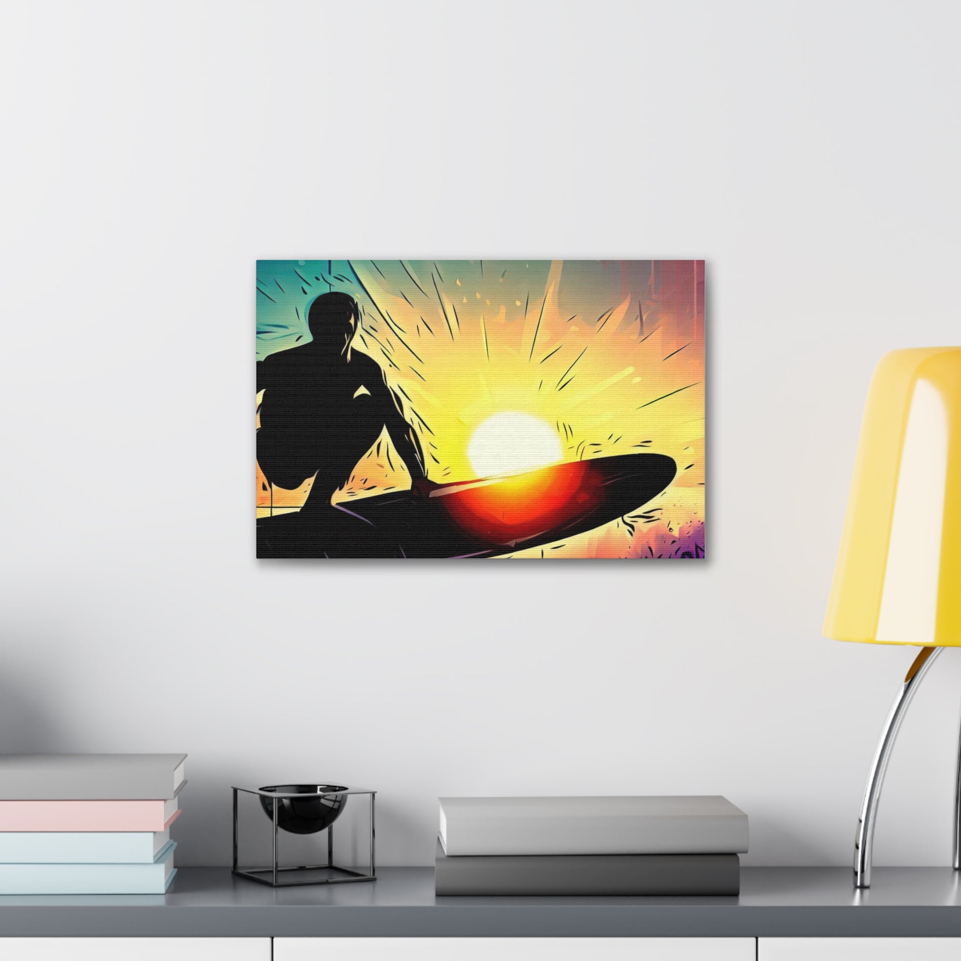 Surfer, Surfing Sunset, Graffiti-inspired home decor, Modern street art prints, Graffiti wall art, Street art canvas art, Graffiti artist prints - SaviTraviDesigns