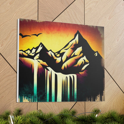 Mountain Waterfall, Graffiti art prints, Street art canvas, Urban art decor, Graffiti-style wall art, Graffiti canvas prints, Street art posters - SaviTraviDesigns