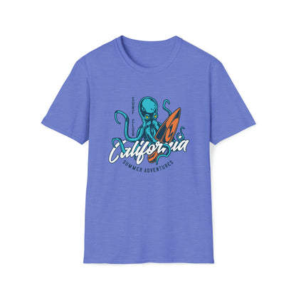 California Summer Adventures Surf Club |Beach Lifestyle Shirts | Summer Vibe Apparel Heather Royal