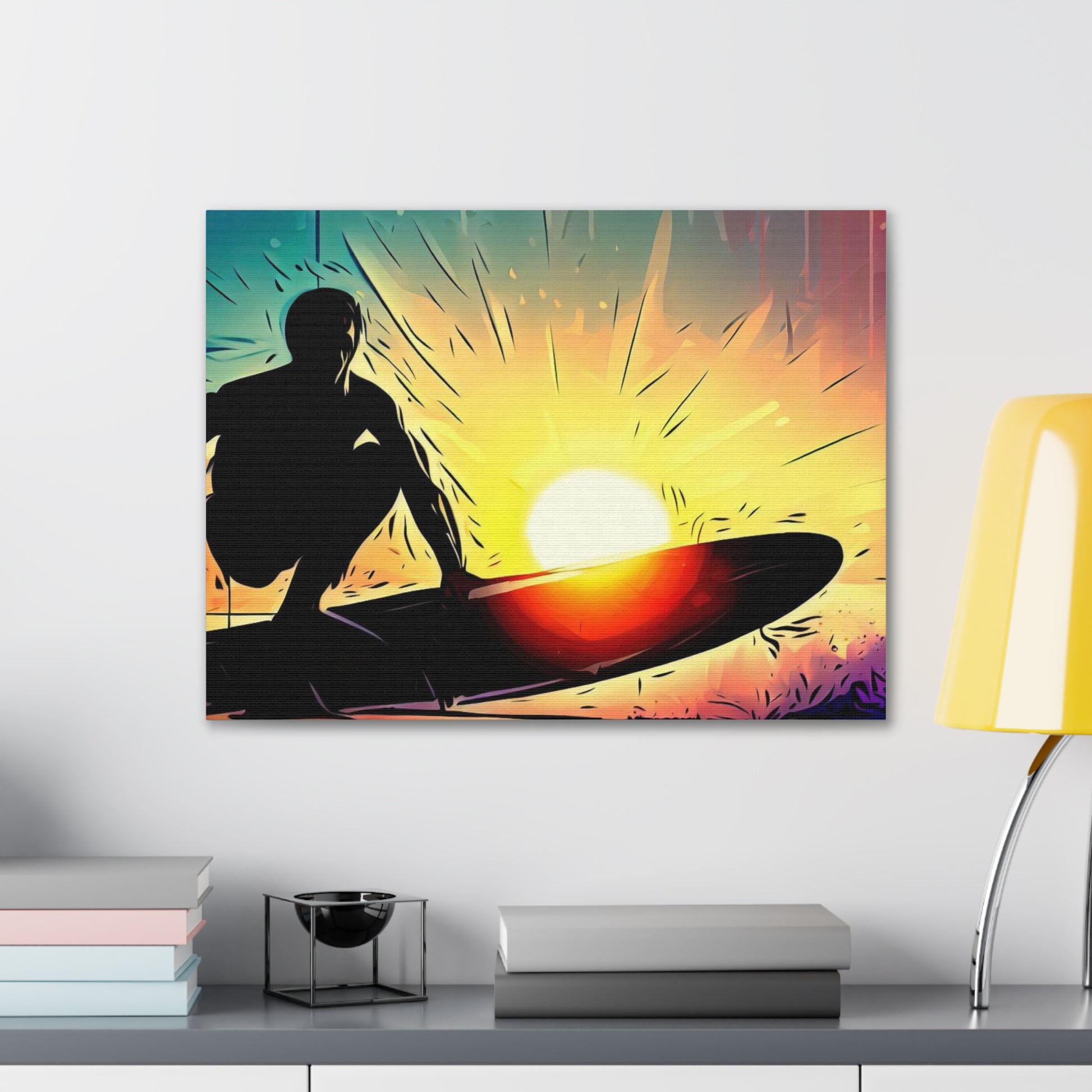 Surfer, Surfing Sunset, Graffiti-inspired home decor, Modern street art prints, Graffiti wall art, Street art canvas art, Graffiti artist prints - SaviTraviDesigns