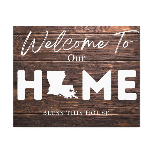 Rustic Welcome to Our Home Sign, Our first home Sign, New Home Sign, Housewarming Gift, Personalized Home, Wood Signs, Wall Decor,Louisiana - SaviTraviDesigns