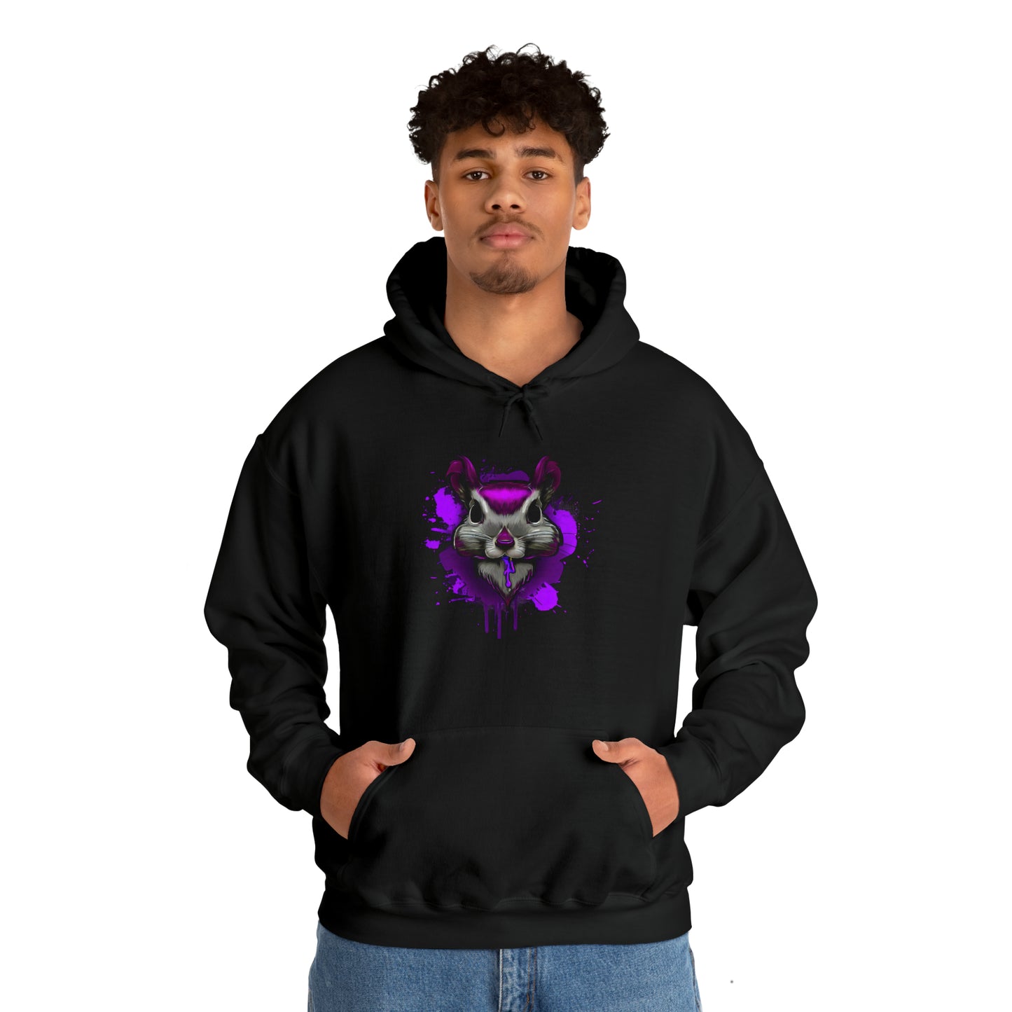 Graffiti hoodie, Graffiti Sweatshirt, Squirrel sweatshirt, Urban Art Hooded Sweatshirt, purple - SaviTraviDesigns