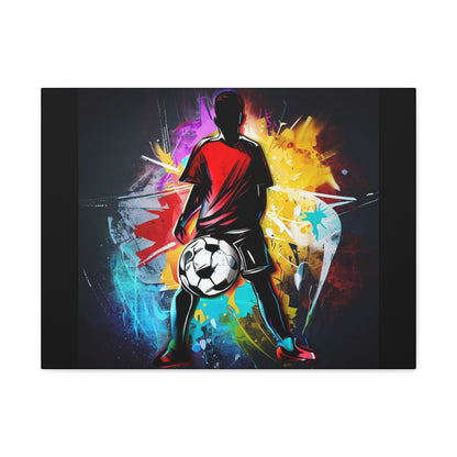 Soccer Player, Graffiti-inspired home decor, Modern street art prints, Graffiti wall art, Street art canvas art, Graffiti artist prints 24″ x 18″ Premium Gallery Wraps (1.25″)