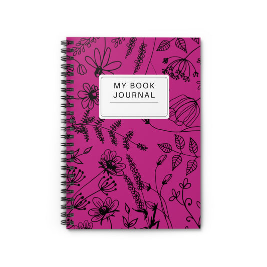 Floral Design, Journal, Spiral Notebook, Ruled Line, Pink - SaviTraviDesigns