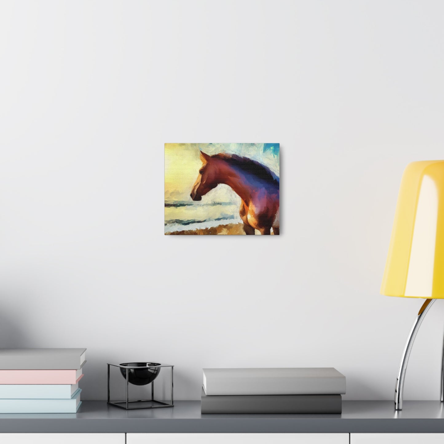 Horse wall art, beach art, ocean art, Canvas Gallery Wraps, Horse Beach, Sunset Beach - SaviTraviDesigns