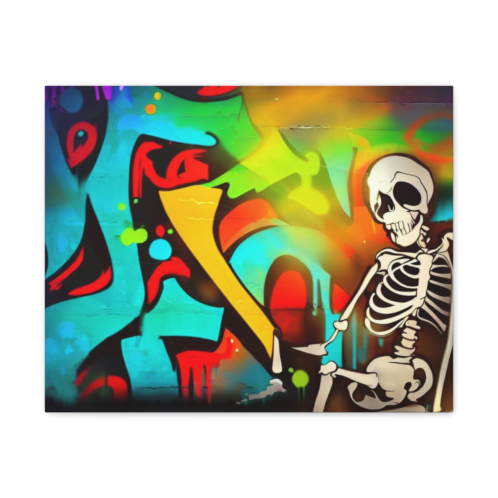 Halloween art, Skeleton canvas prints, Graffiti Halloween, Scary Halloween decor, Halloween home decor, Halloween wall, Gothic wall decor, Canvas Gallery Wraps - SaviTraviDesigns