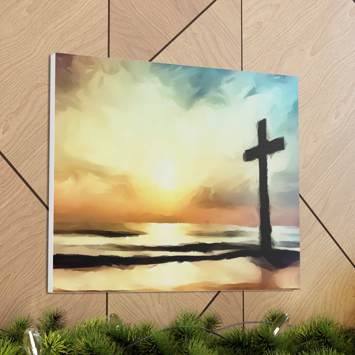 Christian wall art, Cross wall art, Beach art, ocean art, Canvas Gallery Wraps - SaviTraviDesigns