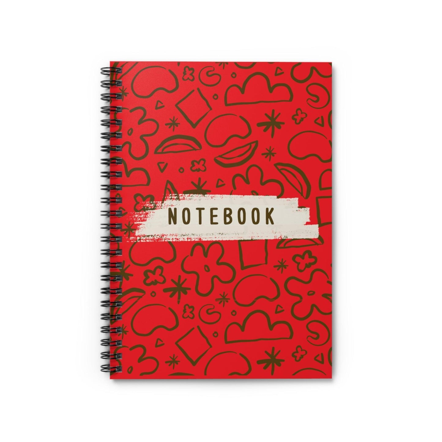 Pattern, Design Spiral Notebook, Spiral Notebook, Ruled Line, Red, Workout Journal - SaviTraviDesigns