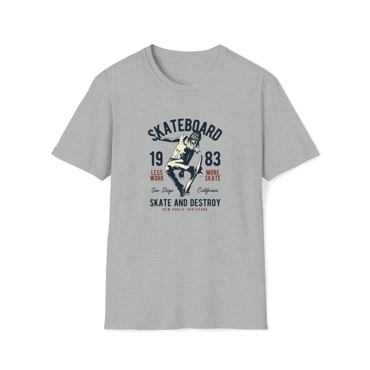 Skateboard Skate and Destroy |Beach Lifestyle Shirts | Summer Vibe Apparel Sport Grey