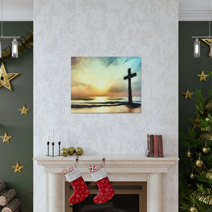 Christian wall art, Cross wall art, Beach art, ocean art, Canvas Gallery Wraps - SaviTraviDesigns