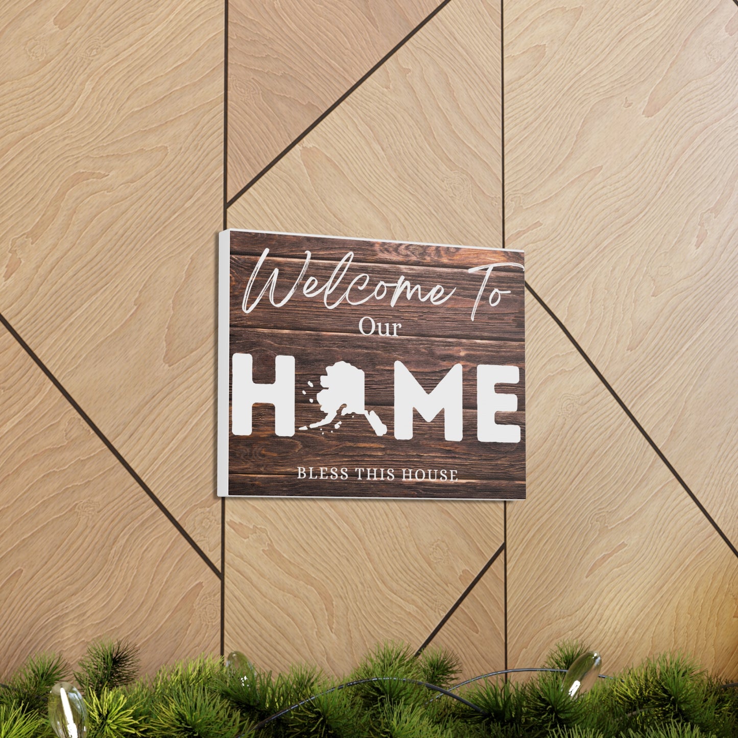 Alaska, Rustic Welcome to Our Home Sign, Our first home Sign, New Home Sign, Housewarming Gift, Personalized Home, Wood Signs, Wall Decor