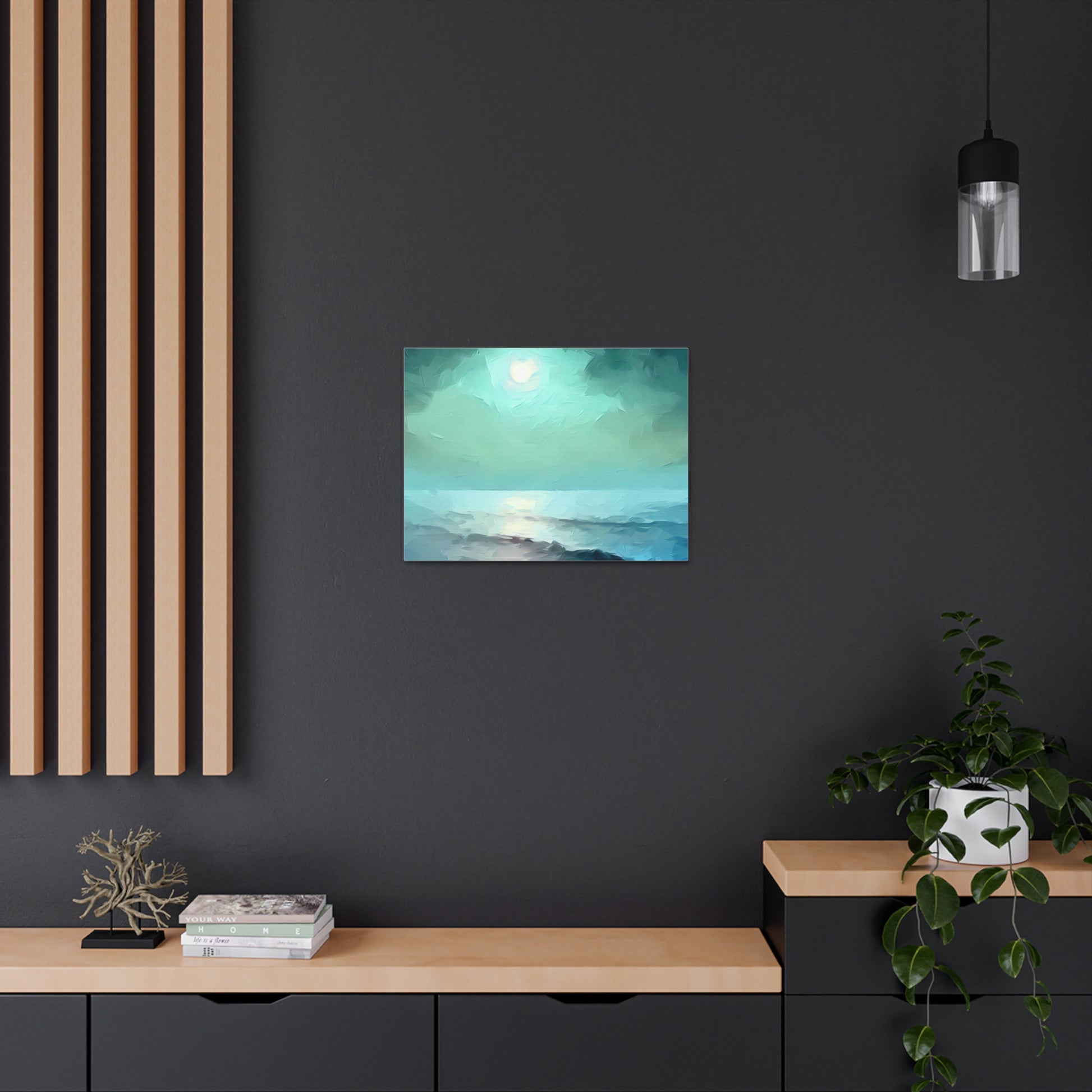 Moon wall art, Ocean wall art, ocean art, Canvas Gallery Wraps