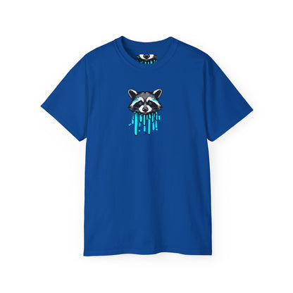 Juicy Blue Raccoon- Graffiti Print T-Shirt