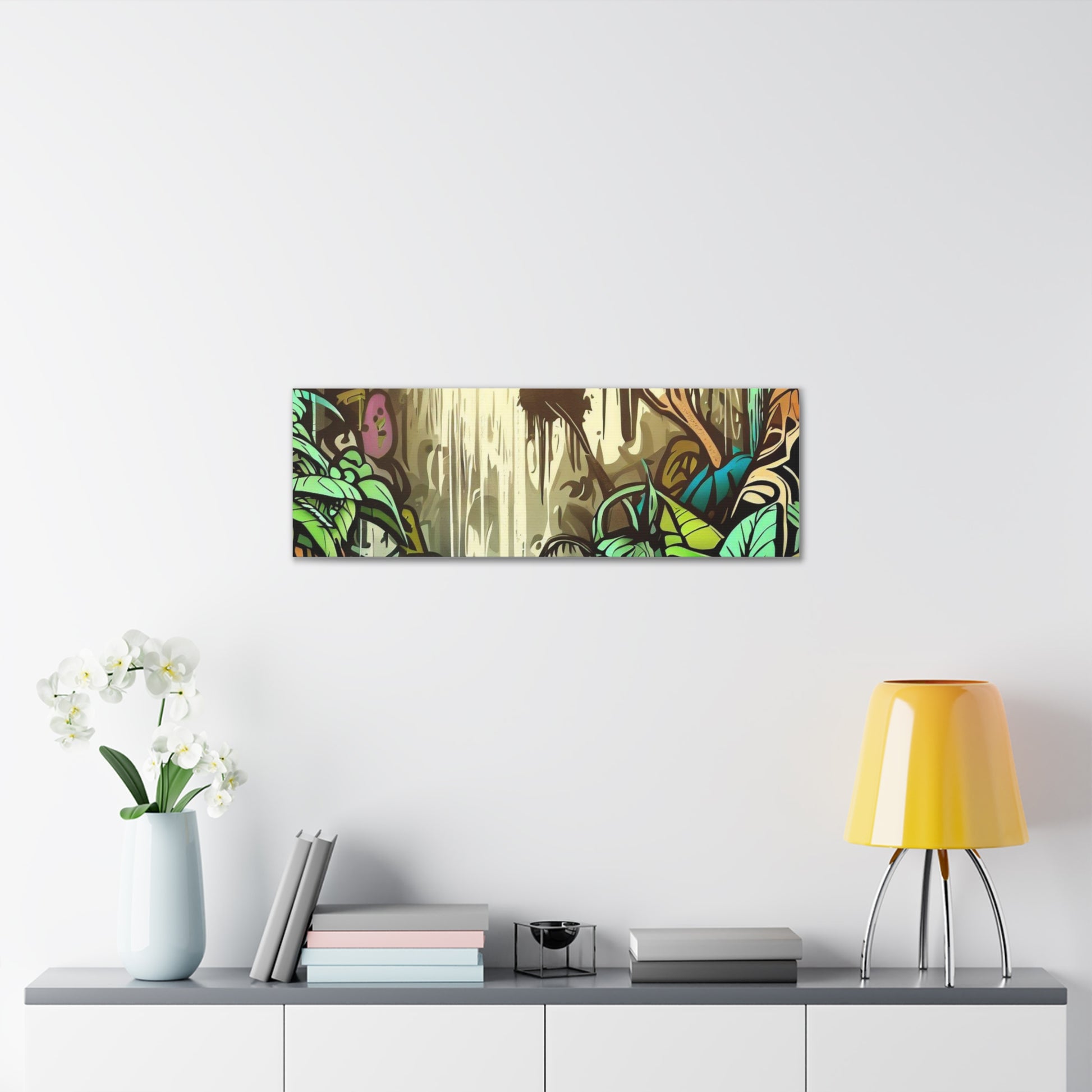 Jungle Waterfall, Rainforest Waterfall, Graffiti-inspired home decor, Modern street art prints, Graffiti wall art, Street art canvas art, Graffiti artist prints