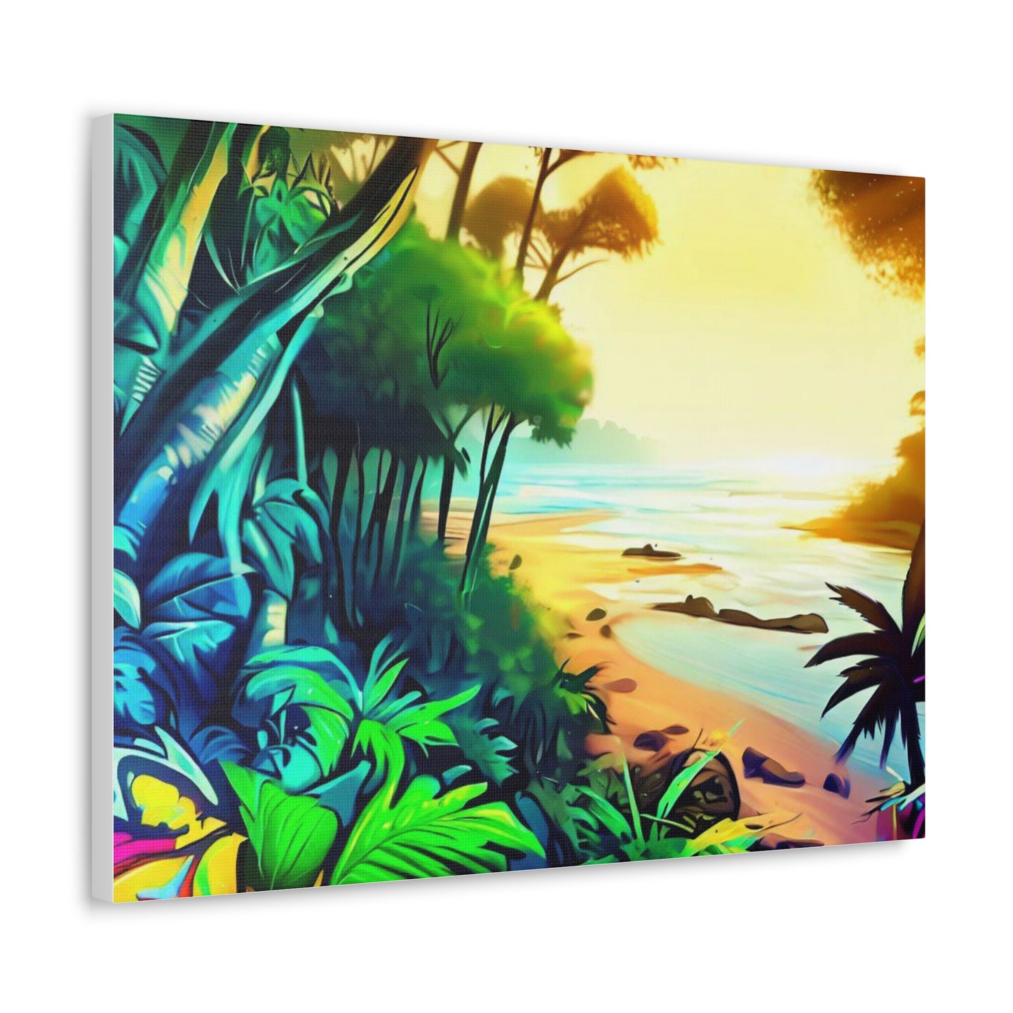 Jungle Riverbed, Jungle Sunset, Graffiti art prints, Street art canvas, Urban art decor, Graffiti-style wall art, Graffiti canvas prints, Street art posters - SaviTraviDesigns