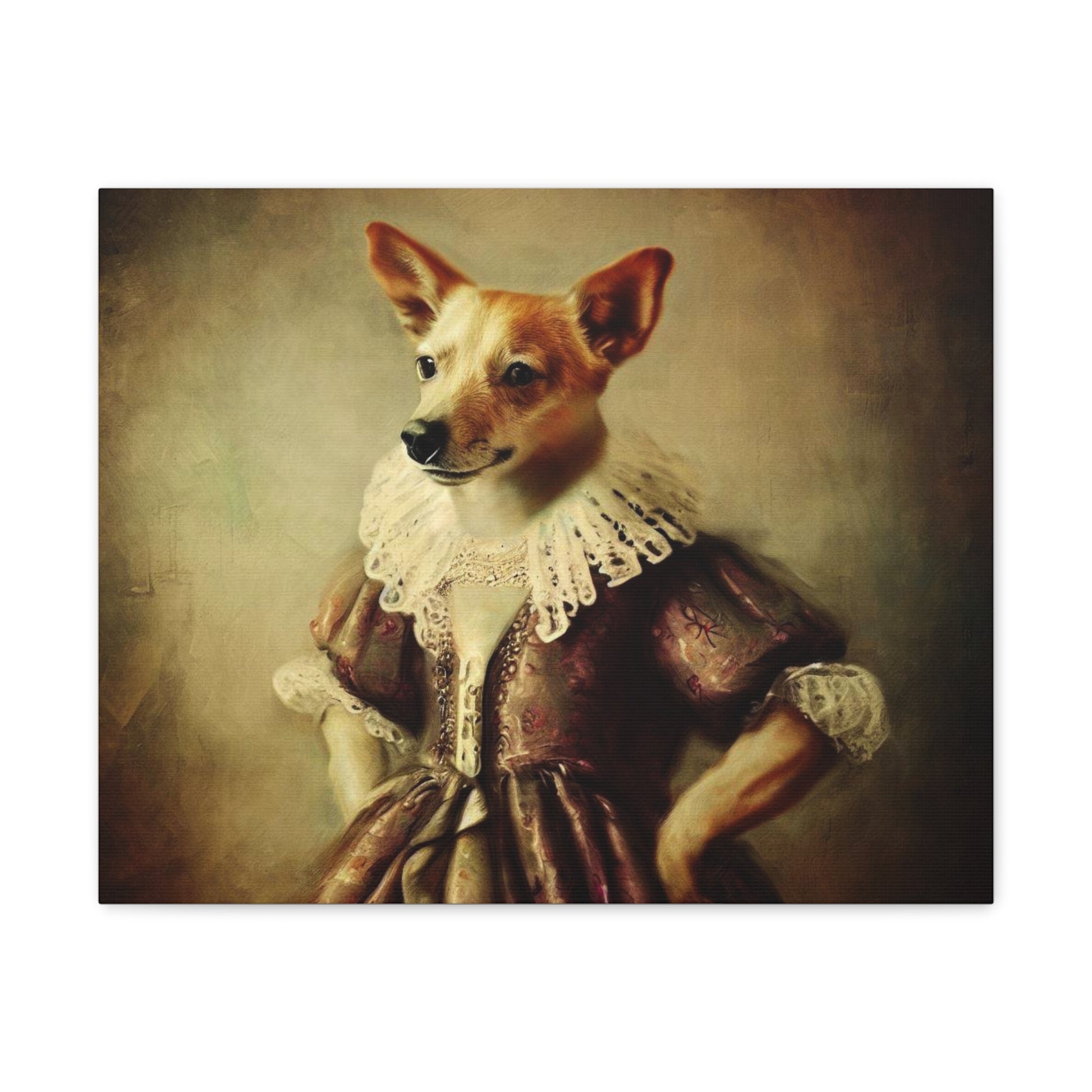 Fancy Dog, Canvas Dog Art, Dog Wall Art, Canine Canvas Art,Canvas Gallery Wraps